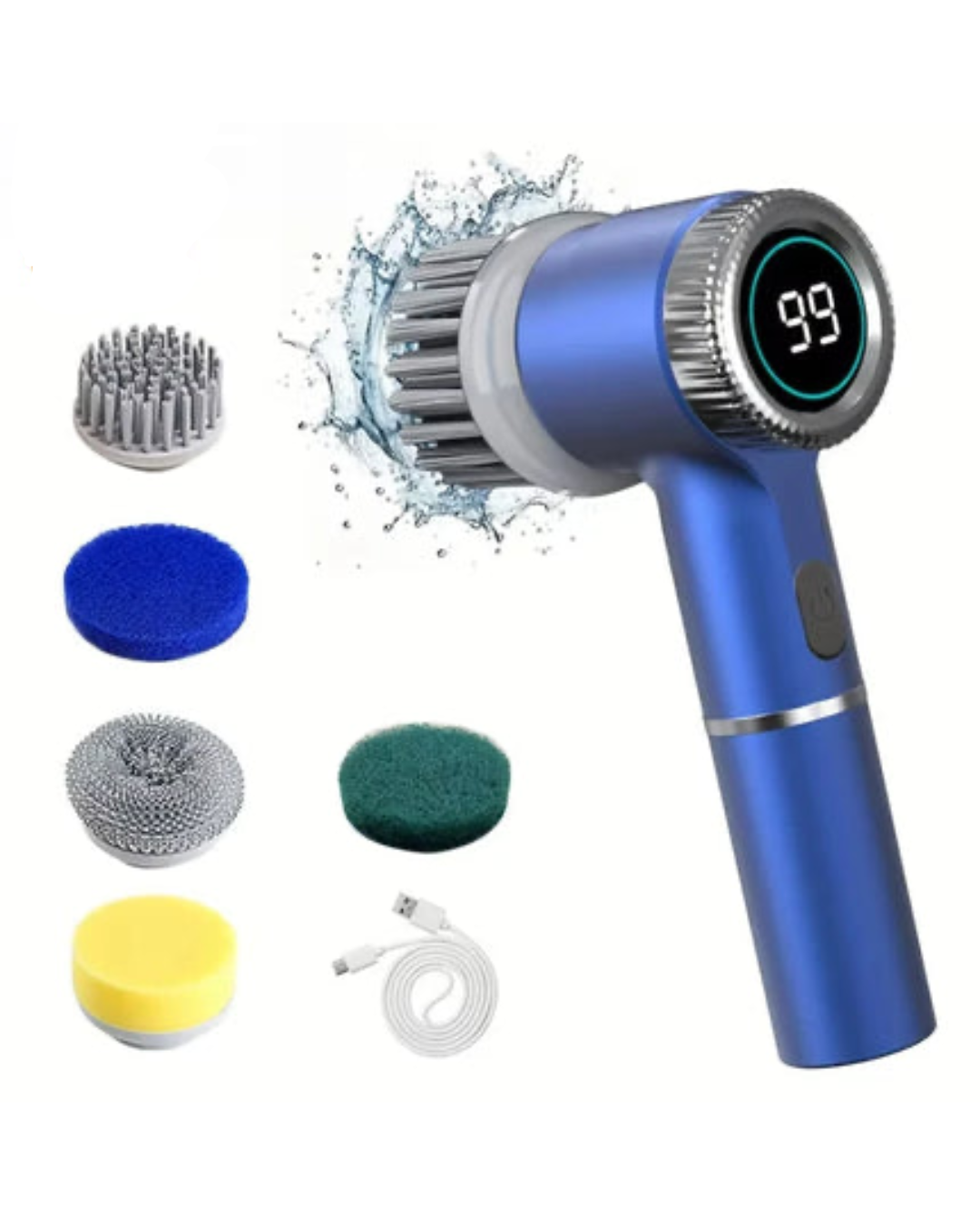 Electric Spin Scrubber 5 Heads LED Display