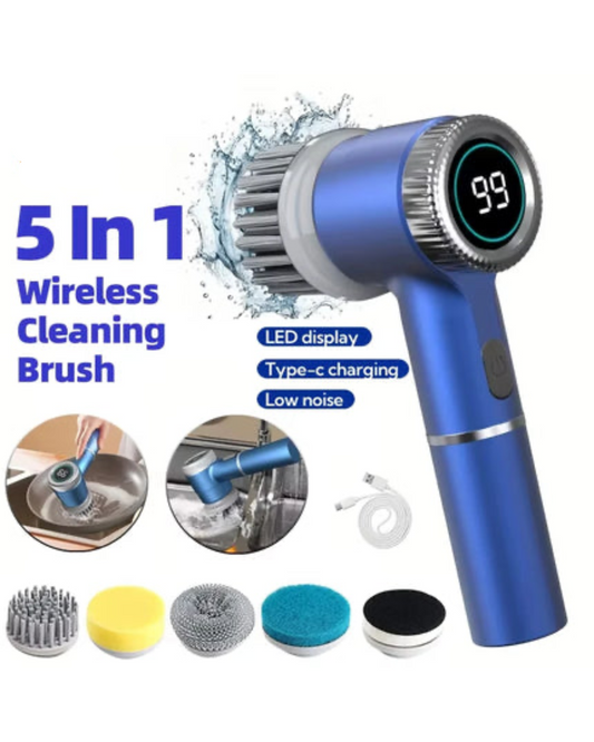 Electric Spin Scrubber 5 Heads LED Display